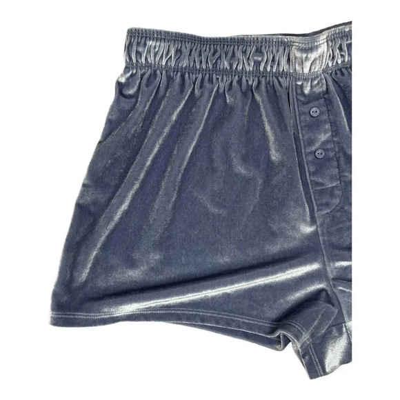 PINK by Victoria Secret Blue Gray Cozy Velvet Lounge Shorts Size Small - Picture 2 of 5